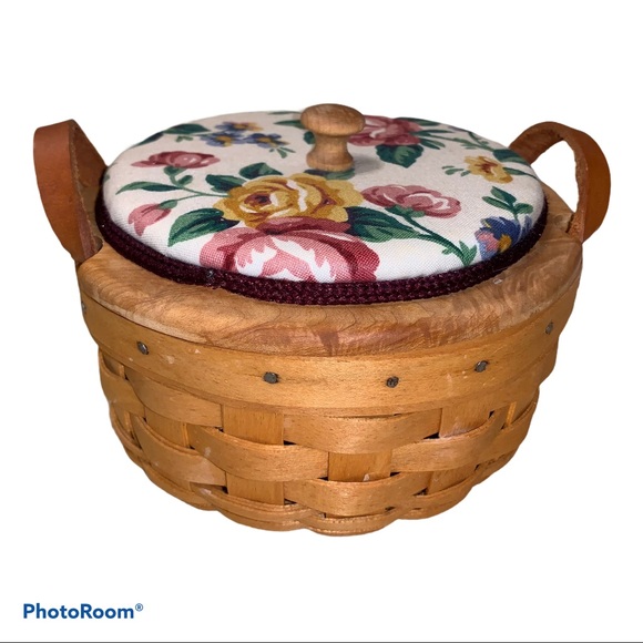 Longaberger Accents 202 Longaberger Button Basket Garden Splendor Lid